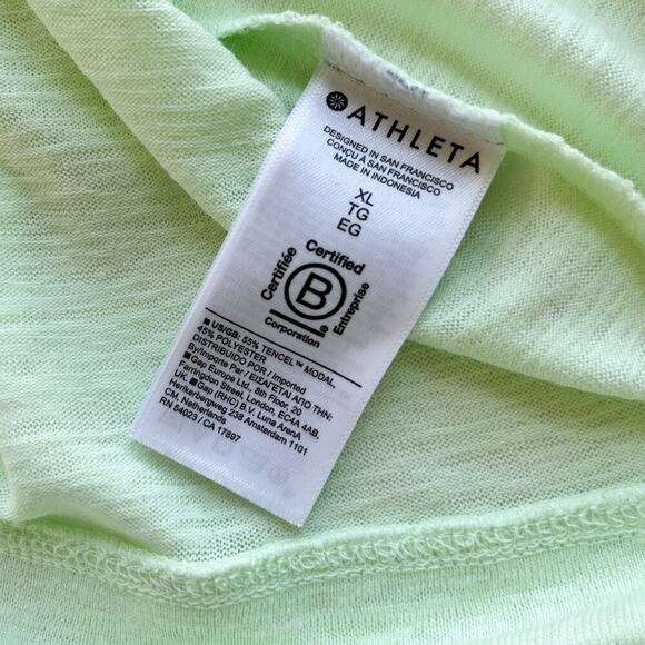 Athleta Breezy Serene Tee Womens XL Green Boxy Modal Athleisure Athletic - Picture 12 of 14